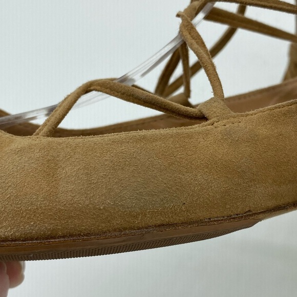 Sigerson Morrison Gladiator Lace Up Suede Point Toe Flats Brown Womens Size 7 B - Picture 10 of 13